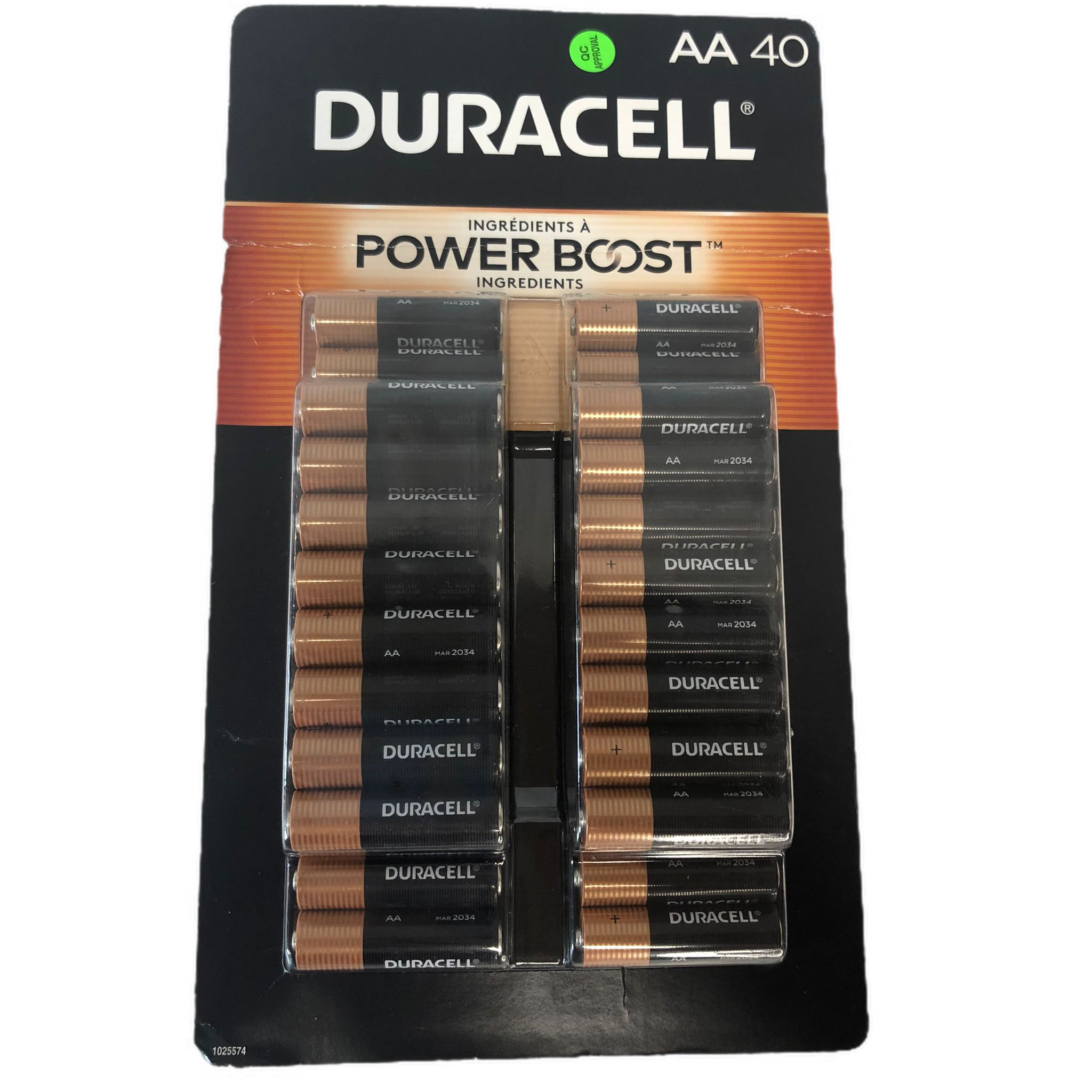 As is Duracell Coppertop Alkaline AA Batteries, 40-count