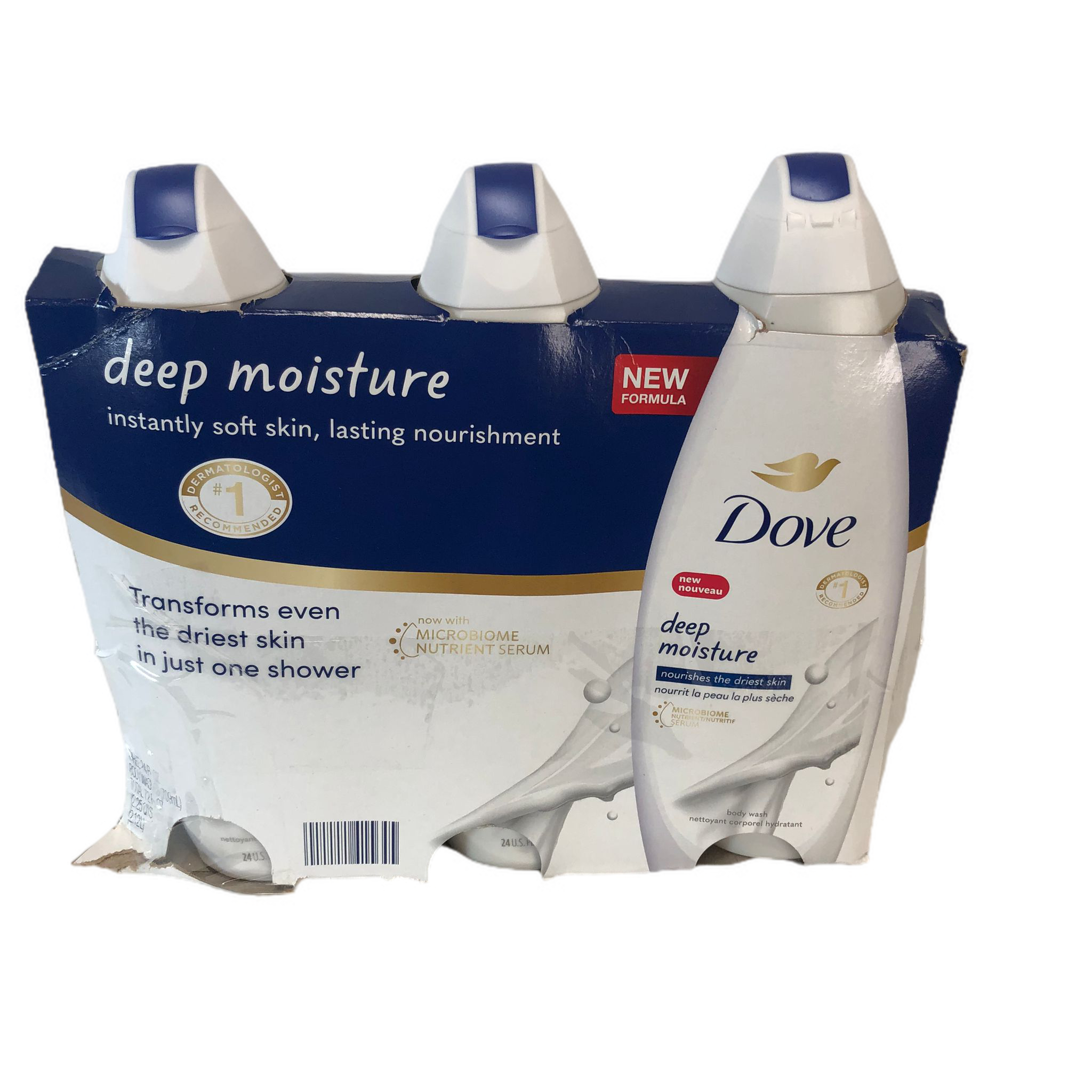 Dove Deep Moisture Body Wash: Nourishes and Hydrates Dry Skin 24 oz, 3 Pack